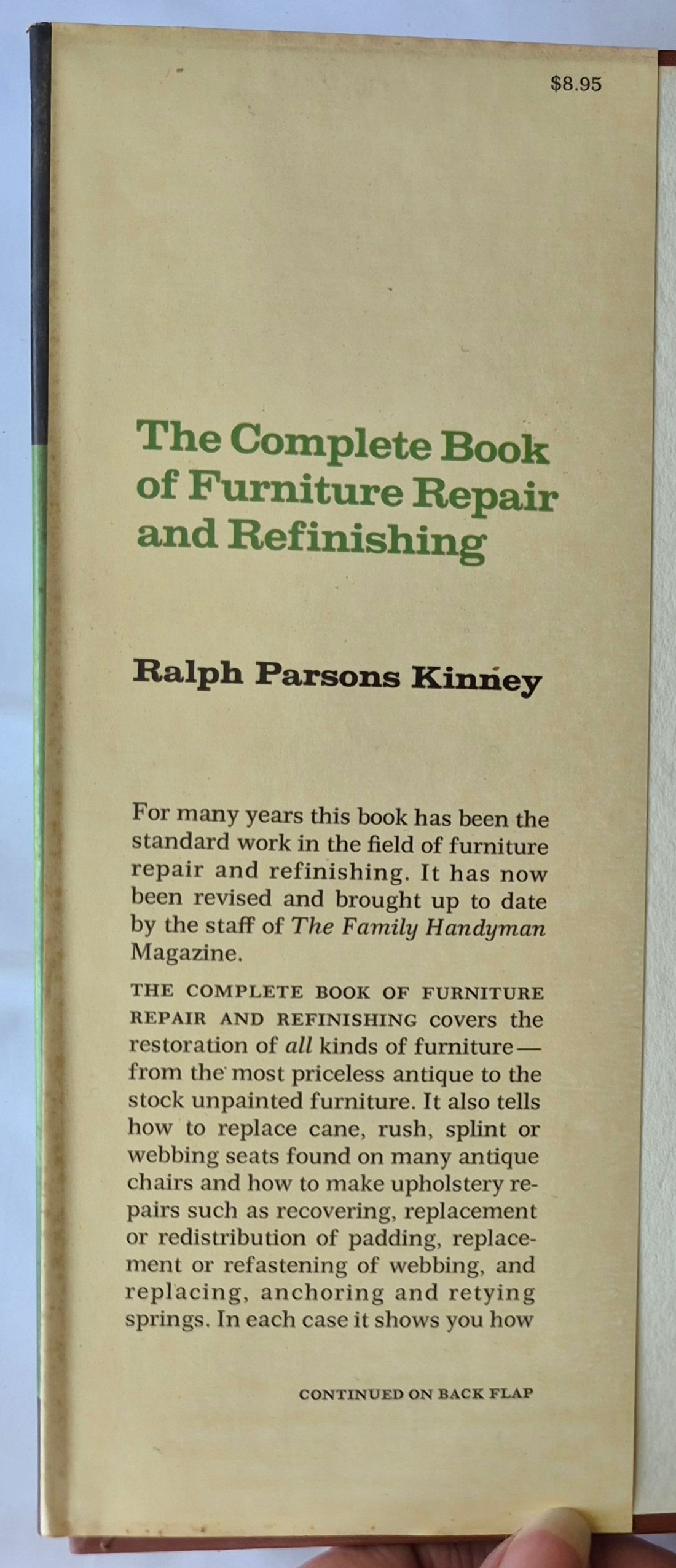 The Complete Book of Furniture Repair and Refinishing von Ralph Parsons Kinney (Sehr gut, 1971, gebunden, 276 Seiten, Charles Scribner's Sons)