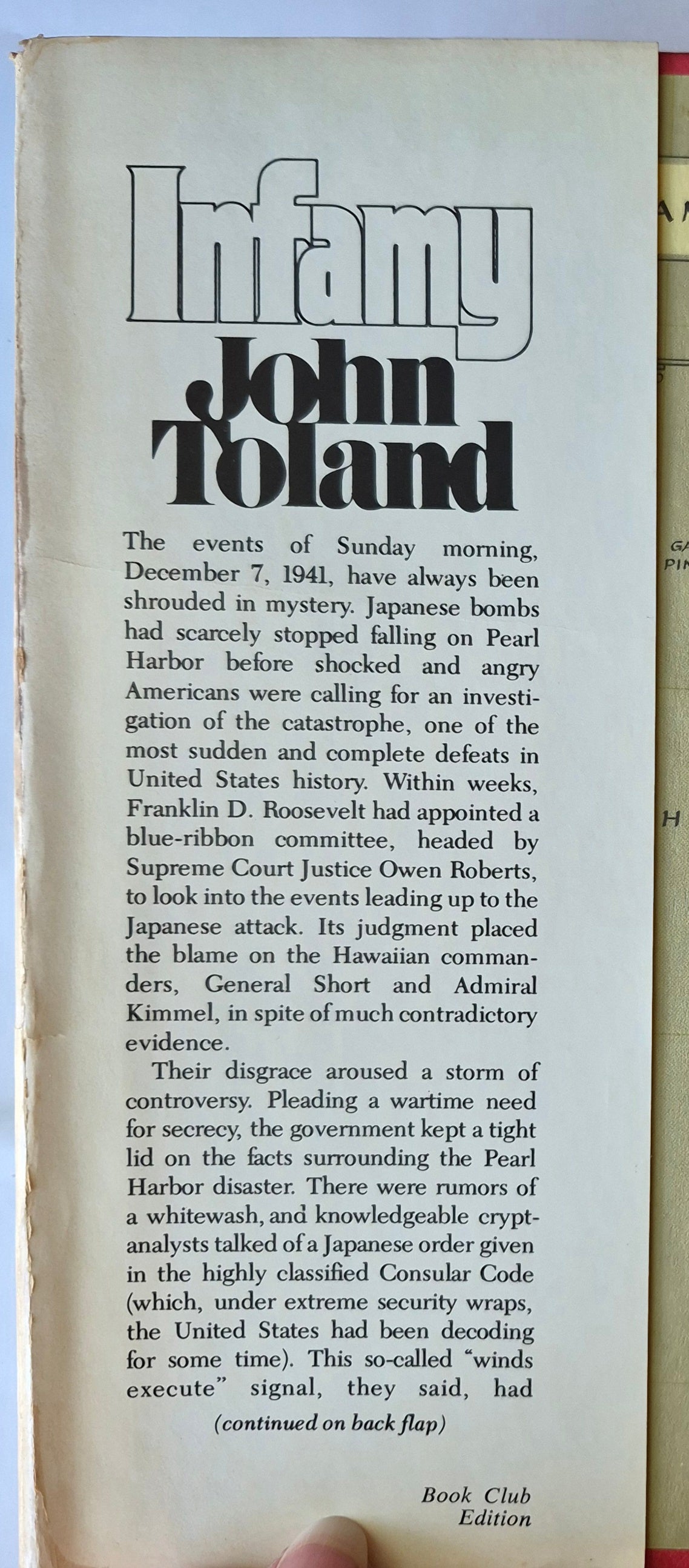 Infamy: Pearl Harbor and Its Aftermath von John Toland (Sehr gut, 1982, gebunden, 390 S., Doubleday & Co.)