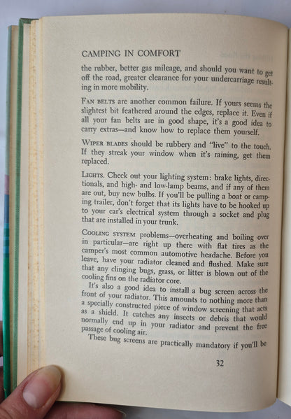 Camping in Comfort: A Guide to Modern Outdoor Vacations by Norman and Sil Strung (Very good, 1971, HC, 262 pgs, J.B. Lippincott)