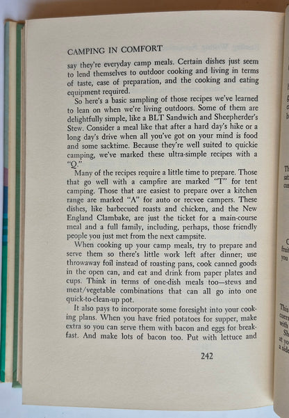 Camping in Comfort: A Guide to Modern Outdoor Vacations by Norman and Sil Strung (Very good, 1971, HC, 262 pgs, J.B. Lippincott)