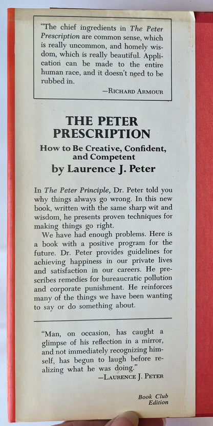 The Peter-Prinzip oder Wie man vermeidet, ein Idiot zu sein von Laurence J. Peter (Sehr gut, 1972, gebunden, 224 Seiten, William Morrow & Co)