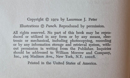 The Peter-Prinzip oder Wie man vermeidet, ein Idiot zu sein von Laurence J. Peter (Sehr gut, 1972, gebunden, 224 Seiten, William Morrow & Co)