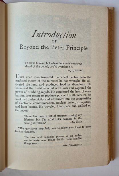 The Peter-Prinzip oder Wie man vermeidet, ein Idiot zu sein von Laurence J. Peter (Sehr gut, 1972, gebunden, 224 Seiten, William Morrow & Co)