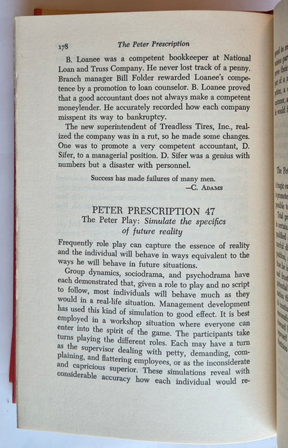 The Peter-Prinzip oder Wie man vermeidet, ein Idiot zu sein von Laurence J. Peter (Sehr gut, 1972, gebunden, 224 Seiten, William Morrow & Co)