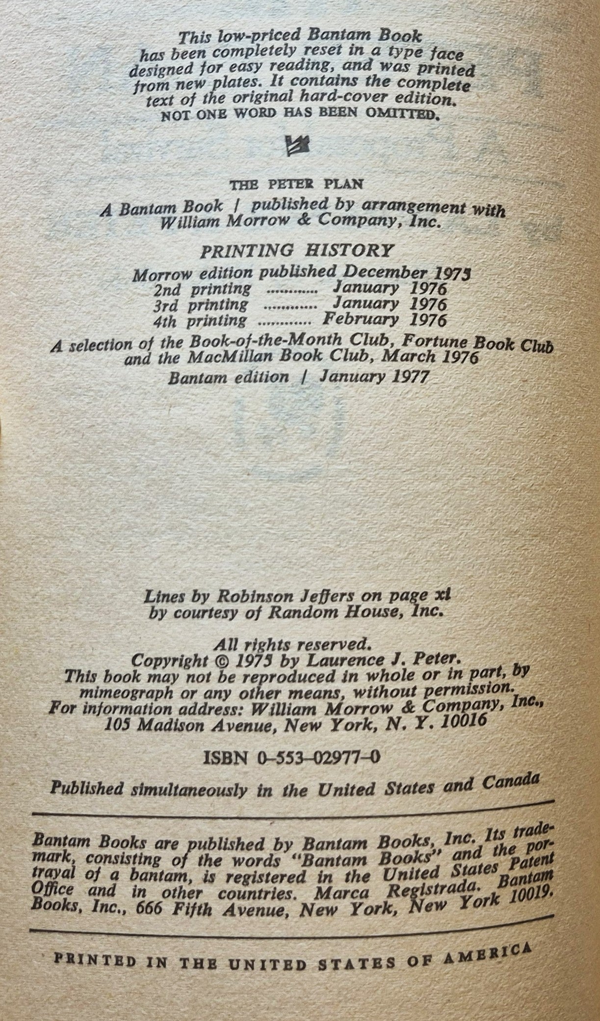 The Peter Plan von Laurence J. Peter (Sehr gut, 1977, Pbk, 212 S., Bantam Books)
