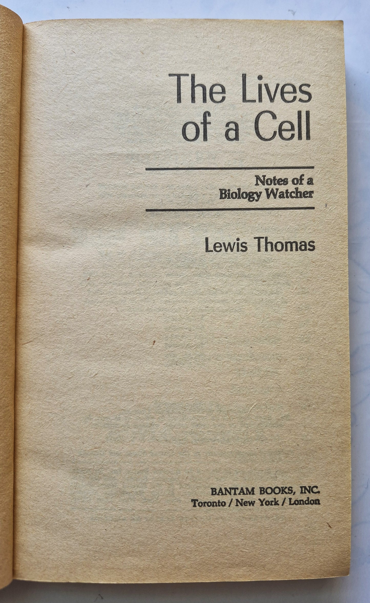 Die zelluläre Symphonie by Lewis Thomas (Sehr gut, 1975, Tb, 180 S., Bantam Books)