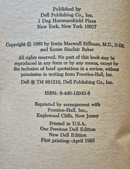 The Doctor's Quick Inches-Off Diet von Irwin M. Stillman; Samm S. Baker (Sehr gut, 1983, Taschenbuch, 311 Seiten, Dell)
