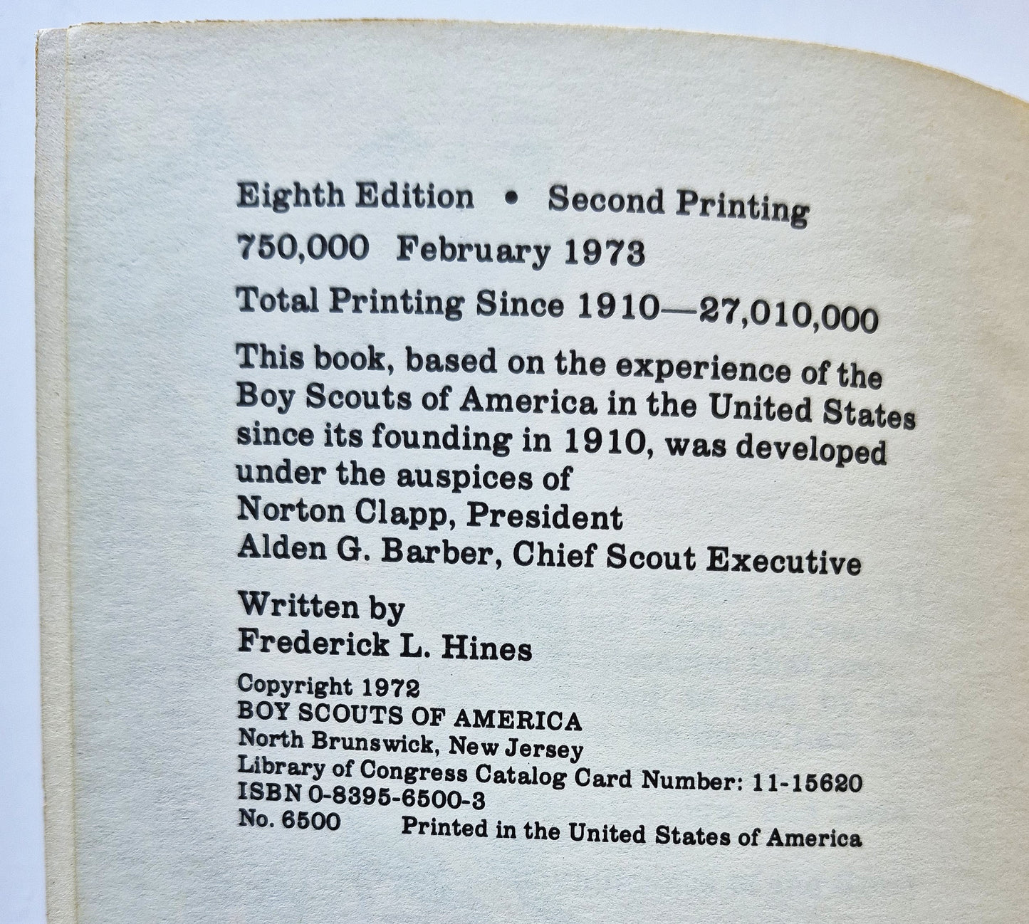 Scout Handbuch 8. Auflage von Boy Scouts of America (Sehr gut, 1973, Pbk, 480 S., BSA)