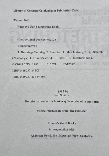 Stretching Book von Nell Weaver (Gut, 1982, Broschur, 196 S., Runner's World Books)