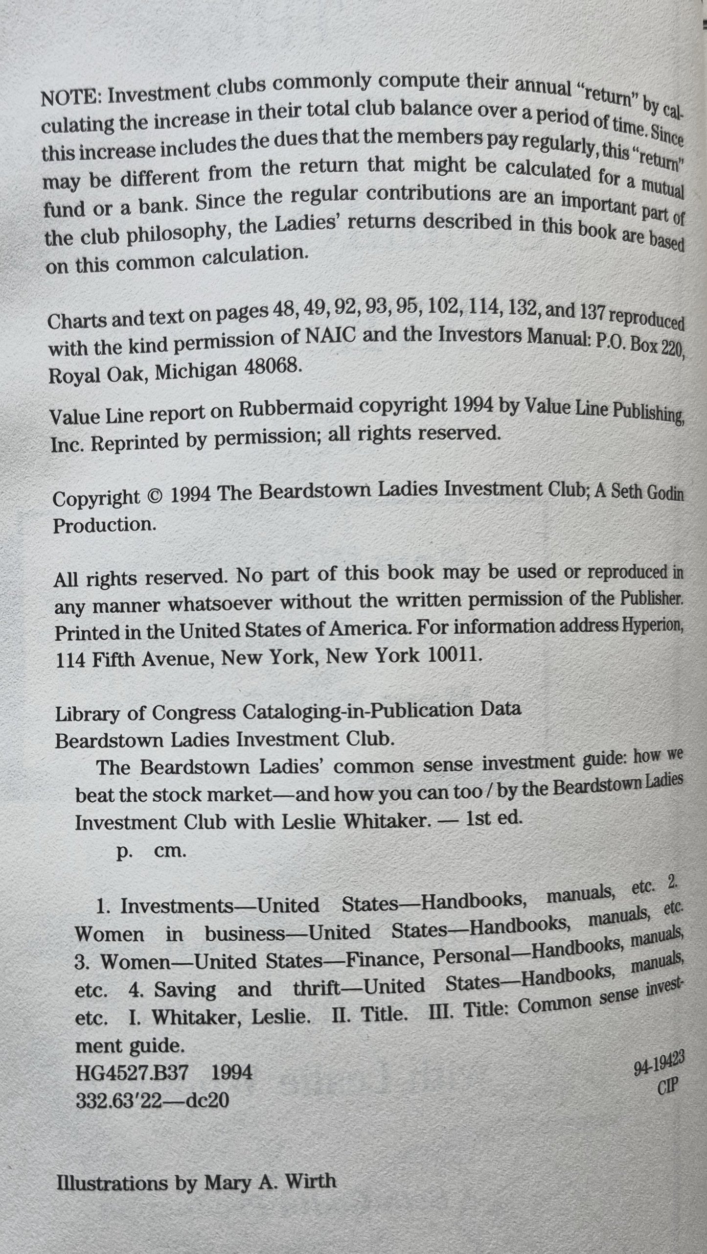 The Beardstown Ladies Common-Sense Investment Guide (Gut, 1994, Pbk, 232 S., Hyperion)