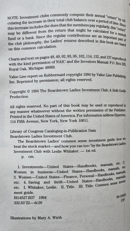 The Beardstown Ladies Common-Sense Investment Guide (Gut, 1994, Pbk, 232 S., Hyperion)