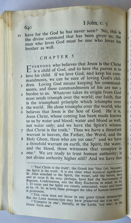 Das Neue Testament Unseres Herrn und Retters Jesus Christus, übersetzt von Ronald Knox (Gut, 1954, Taschenbuch, 697 Seiten, Sheed & Ward)