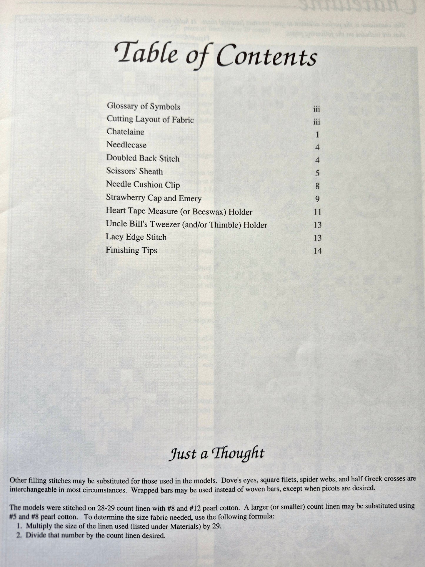 Hardanger Stitcher's Treasures von Janice Love (Sehr gut, 1991, Brosch., 14 S., Love 'N Stitches)