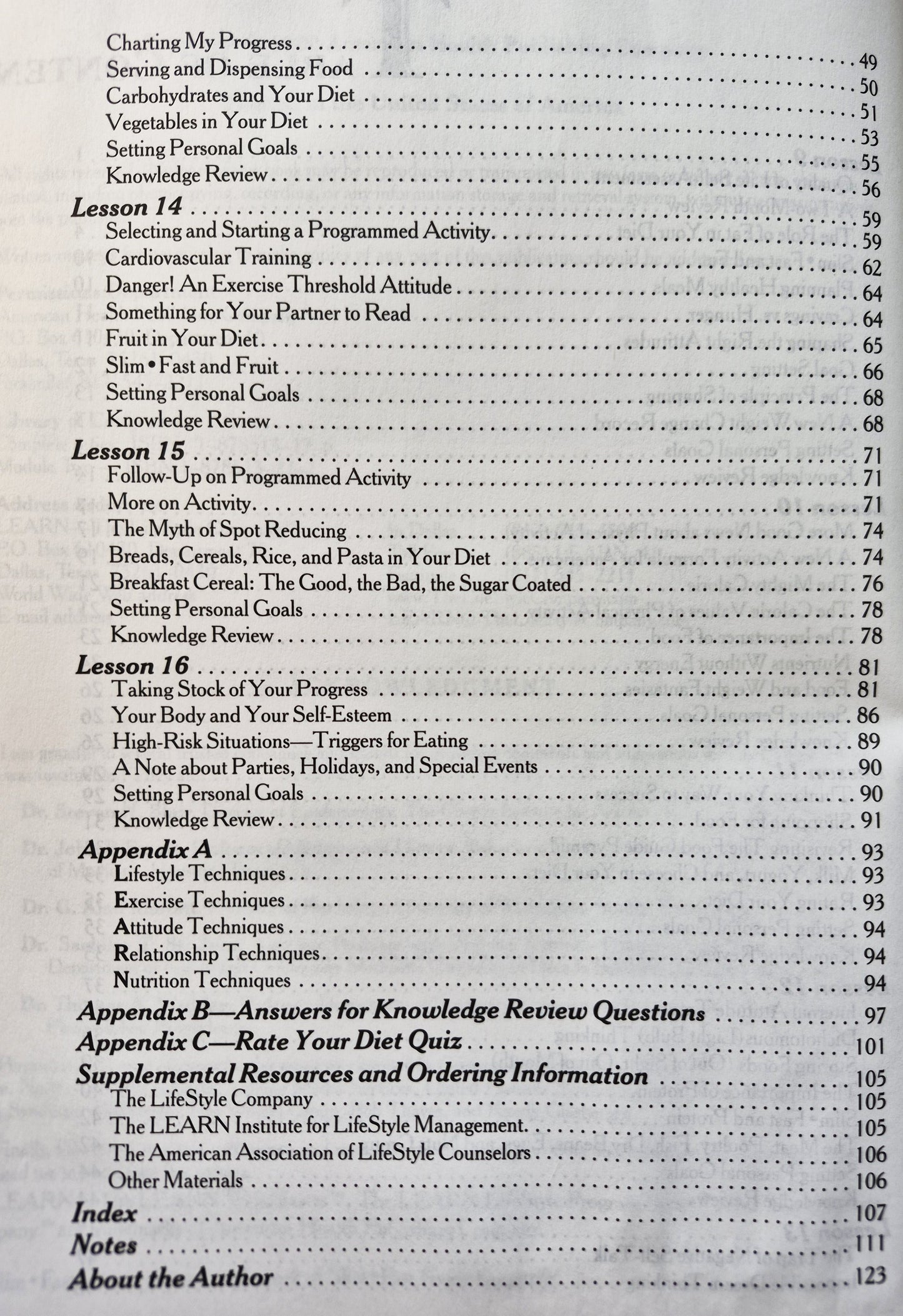 The LEARN Program for Weight Management Module Two von Kelly D. Brownell (Gut, 2000, Pbk, 124 Seiten, American Health Pub.)