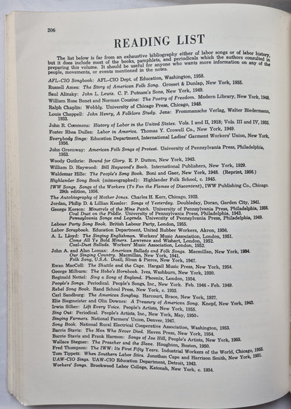 Songs of Work and Protest: 100 Favorite Songs of American Workers von Edith Fowke; Joe Glazer (Gut, 1973, Taschenbuch, 209 Seiten, Dover)