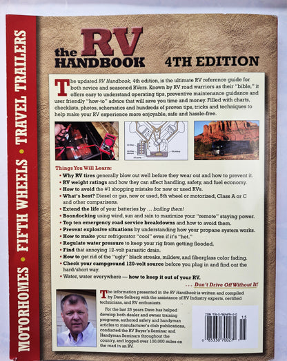 The RV Handbook: Essential How-To Guide for the RV Owner 4th Ed. by Dave Solberg (Very good, 2011, Pbk, 269 pgs, Trailer Life Books)