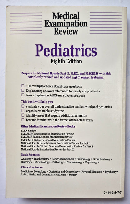 Pediatrics: 700 Questions and Answers 8th Ed.by Victor A. LaCerva (Very good, 1990, Pbk, 249 pgs, Medical Examination Pub.)