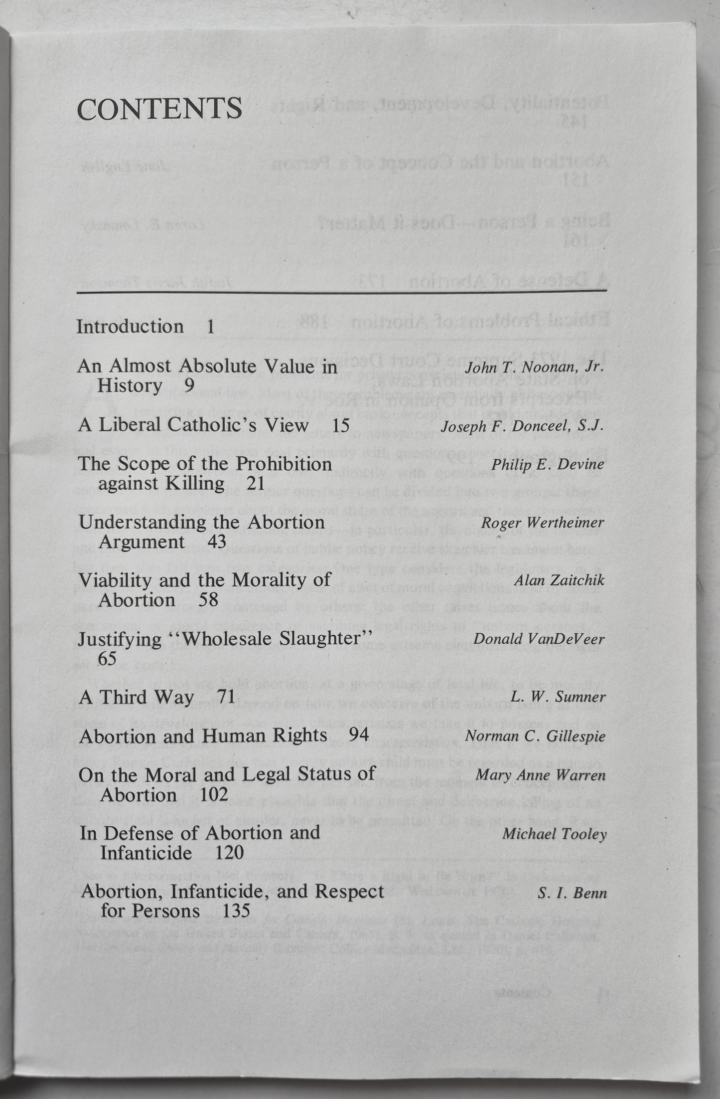 The Problem of Abortion by Joel Feinberg (Sehr gut, 1984, TB, 201 S., Wadsworth Pub.)