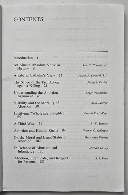 The Problem of Abortion by Joel Feinberg (Sehr gut, 1984, TB, 201 S., Wadsworth Pub.)
