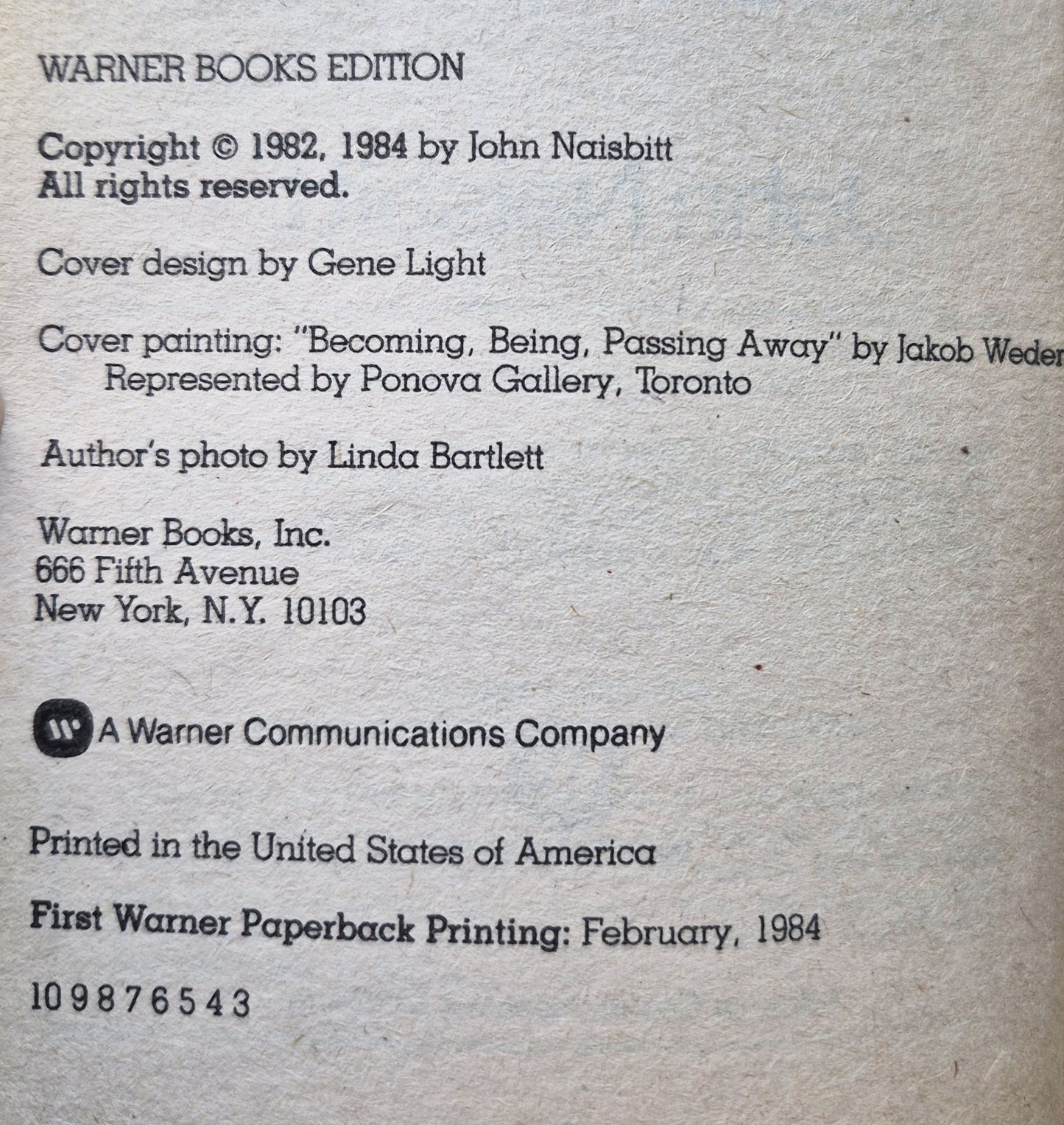Megatrends: Zehn neue Entwicklungen, die unser Leben verändern von John Naisbitt (Gut, 1984, Pbk, 333 S., Warner Books)