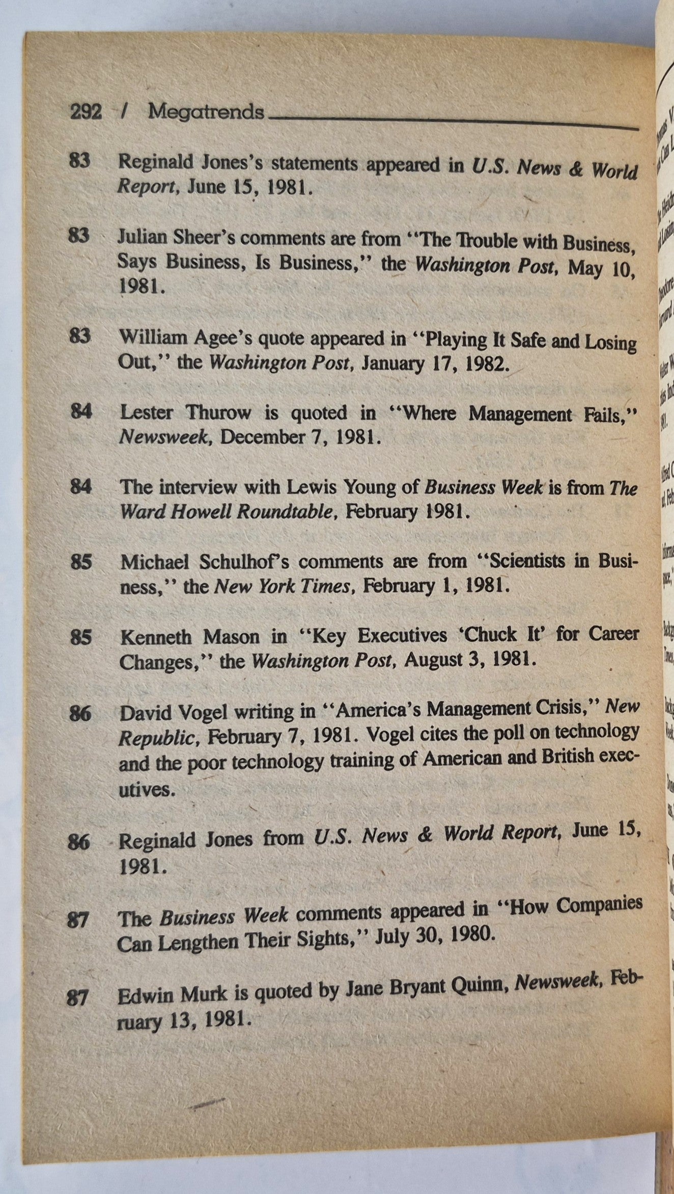 Megatrends: Zehn neue Entwicklungen, die unser Leben verändern von John Naisbitt (Gut, 1984, Pbk, 333 S., Warner Books)