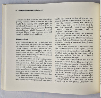 Growing Food & Flowers in Containers von Ted Flanagan (Sehr gut, 1973, Pbk, 121 S., Garden Way Pub.)