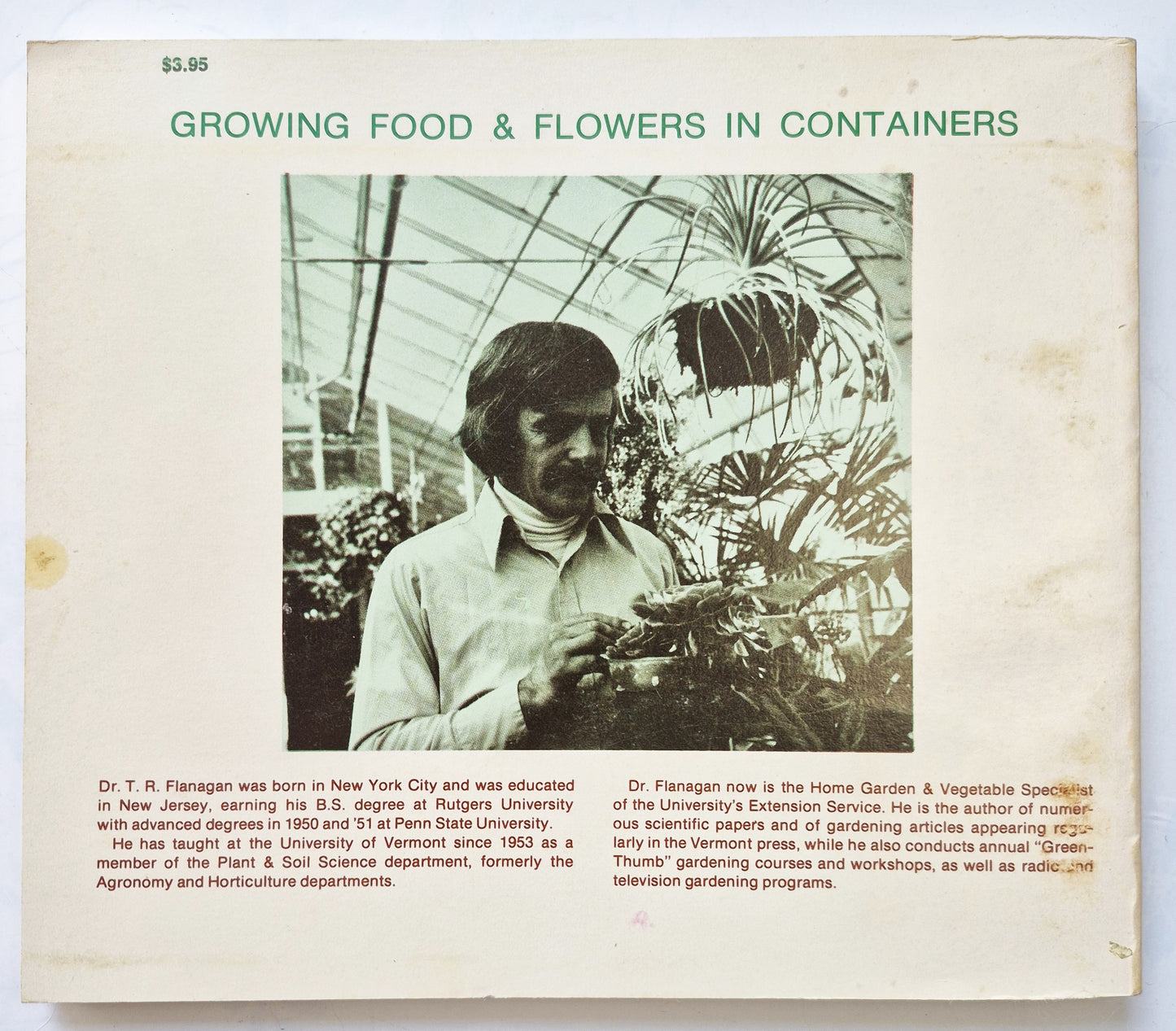 Growing Food & Flowers in Containers von Ted Flanagan (Sehr gut, 1973, Pbk, 121 S., Garden Way Pub.)