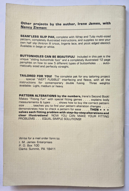 Sewing Specialtities von Irene M. James (Sehr gut, 1982, TB, 58 S., IM James Enterprises)
