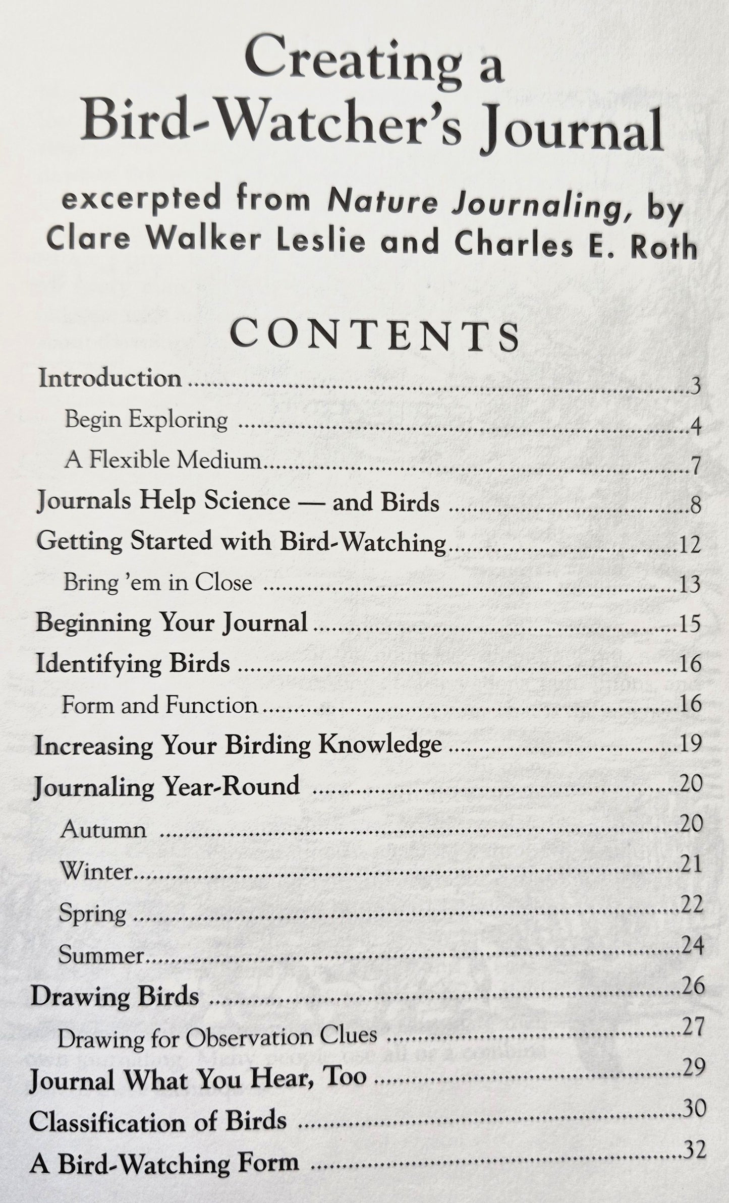 Creating a Bird-Watcher's Journal von Clare W. Leslie; Charles E. Roth (Sehr gut, 1999, Taschenbuch, 32 Seiten, Storey Books)