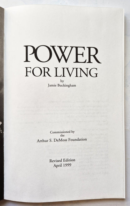 Power for Living by Jamie Buckingham (Very Good, 1984, Pbk, 144 pages, Arthur S. DeMoss Foundation)