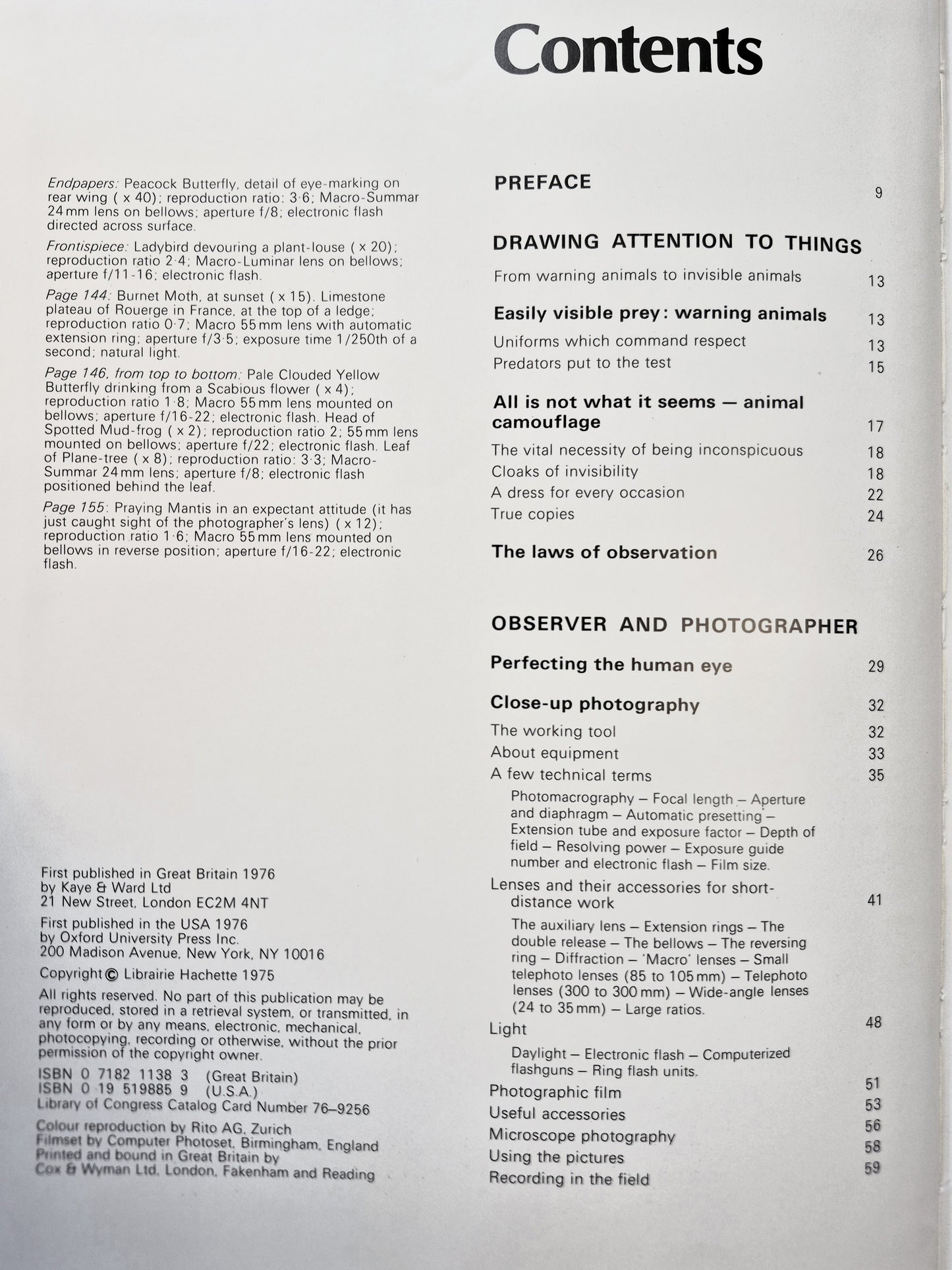 Photographing Nature von Claude Nuridsany; Marie Perennou (Sehr gut, 1975, HC, 157 S., Kaye & Ward)