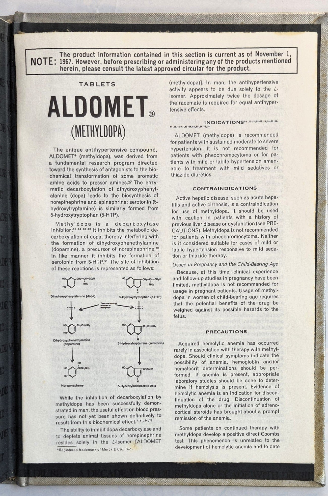 A Decade with Diuril (chlorothiazide) by Charles Lyght (Very good, 1968, HC, 112 pgs, Merck Sharp & Dohme)