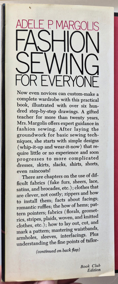 Fashion Sewing for Everyone von Adele P. Margolis (Gut, 1974, HC, 435 S., Doubleday & Co.)