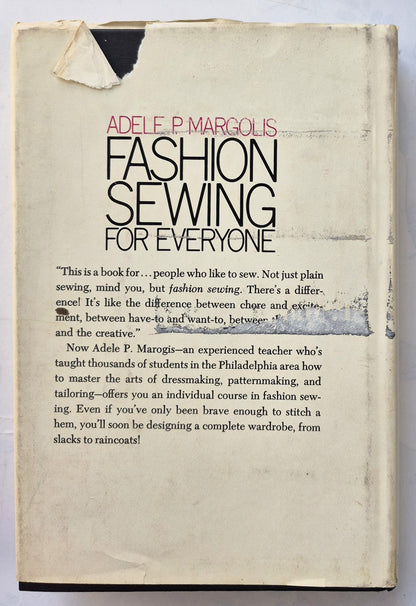 Fashion Sewing for Everyone von Adele P. Margolis (Gut, 1974, HC, 435 S., Doubleday & Co.)