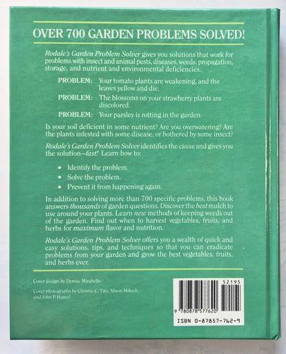 Rodale's Garden Problem Solver: Vegetables, Frutis, Herbs von Jeff Ball (Sehr gut, 1988, Gebundene Ausgabe, 350 Seiten, Rodale Press)