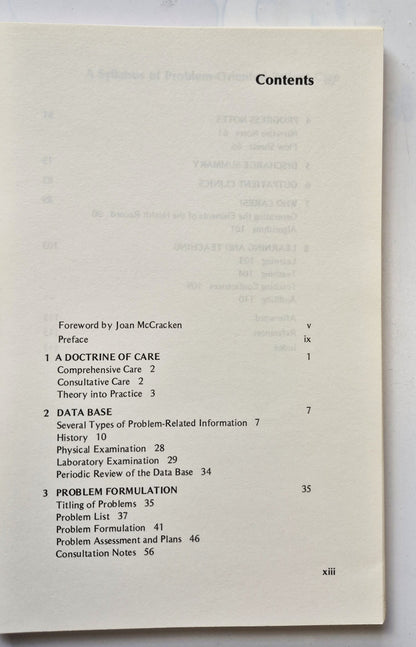 A Syllabus of Problem-Oriented Patient Care by Francis S. Neelon; George J. Ellis (Good, 1976; Pbk, 122 pgs, Little Brown & Co.)