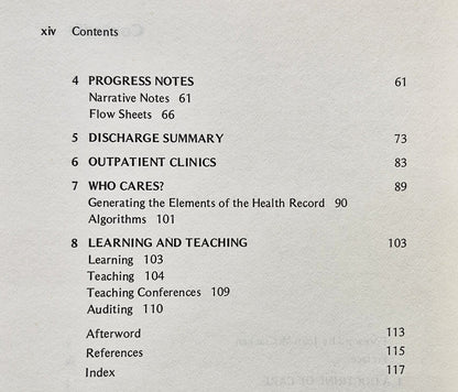 A Syllabus of Problem-Oriented Patient Care by Francis S. Neelon; George J. Ellis (Good, 1976; Pbk, 122 pgs, Little Brown & Co.)