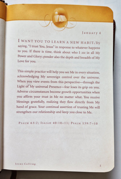 Jesus Calling: Tägliche Andachten für das ganze Jahr von Sarah Young (Gut, 2004, wattierter HC, 382 Seiten, Thomas Nelson)