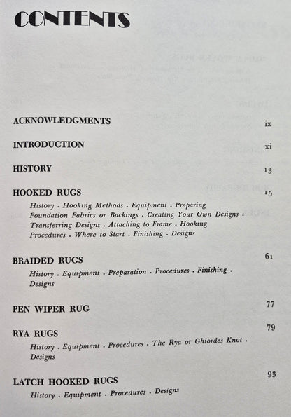 The Complete Book of Rug Making: Folk Methods and Ethnic Designs by Cecelia Felcher (Very good, 1975, HC, 208 pgs, Hawthorne Books)
