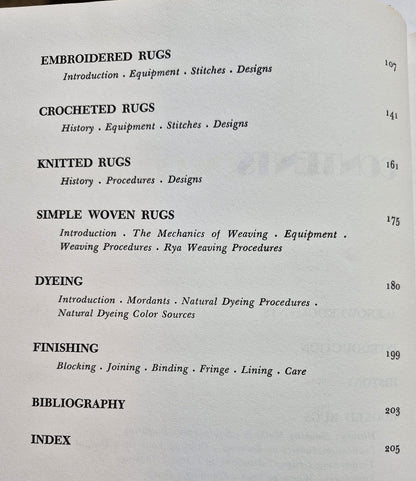 The Complete Book of Rug Making: Folk Methods and Ethnic Designs by Cecelia Felcher (Very good, 1975, HC, 208 pgs, Hawthorne Books)