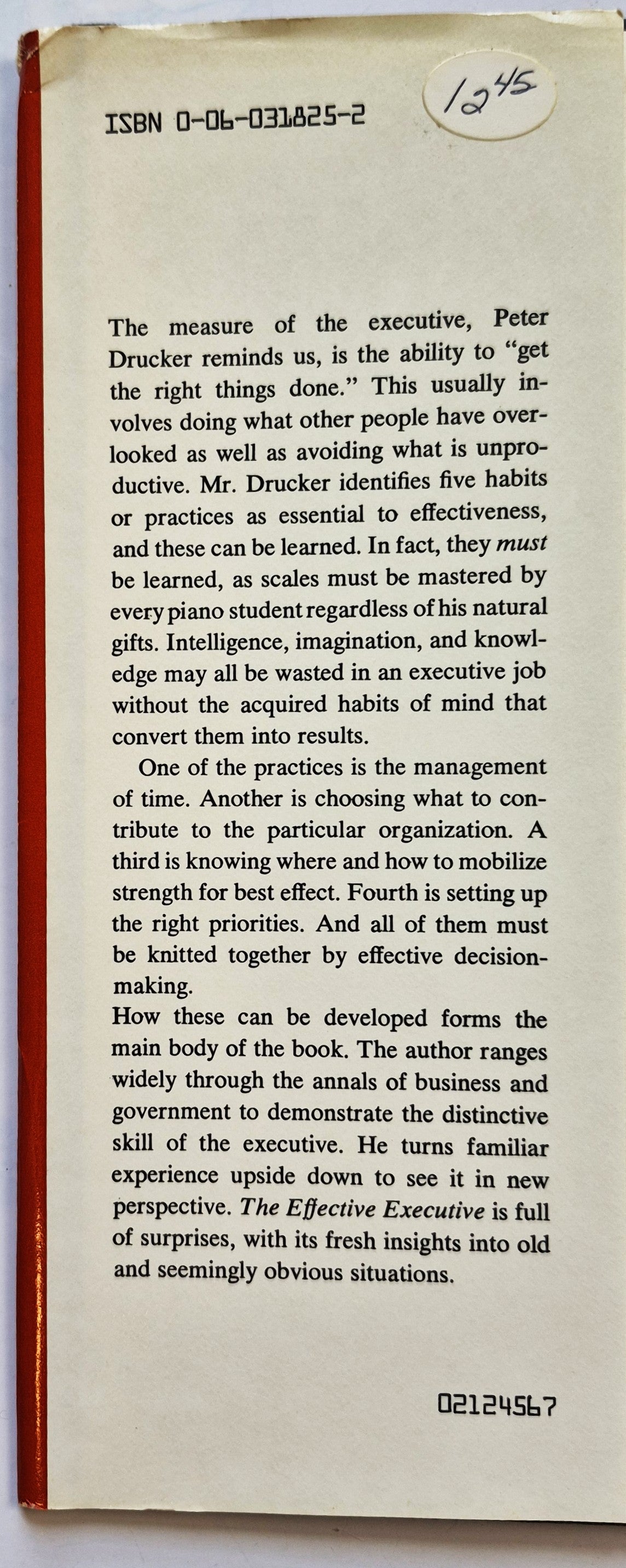 The Effective Executive by Peter F. Drucker (Very good, 1967, HC, 178 pgs, Harper & Row)