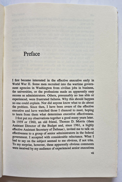 The Effective Executive by Peter F. Drucker (Very good, 1967, HC, 178 pgs, Harper & Row)