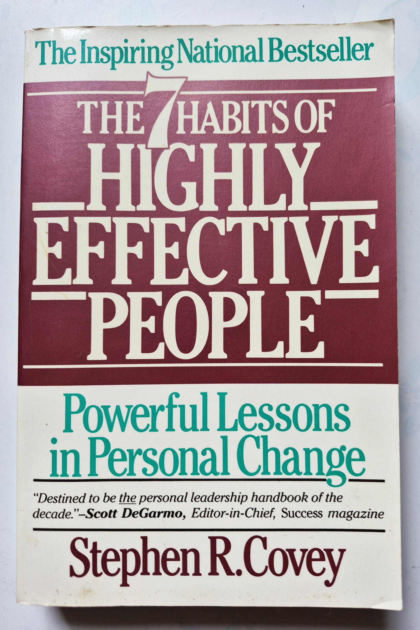The 7 Habits of Highly Effective People: Powerful Lessons in Personal Change by Stephen R. Covey (Very Good 1990 Pbk 358 pgs Fireside Books)