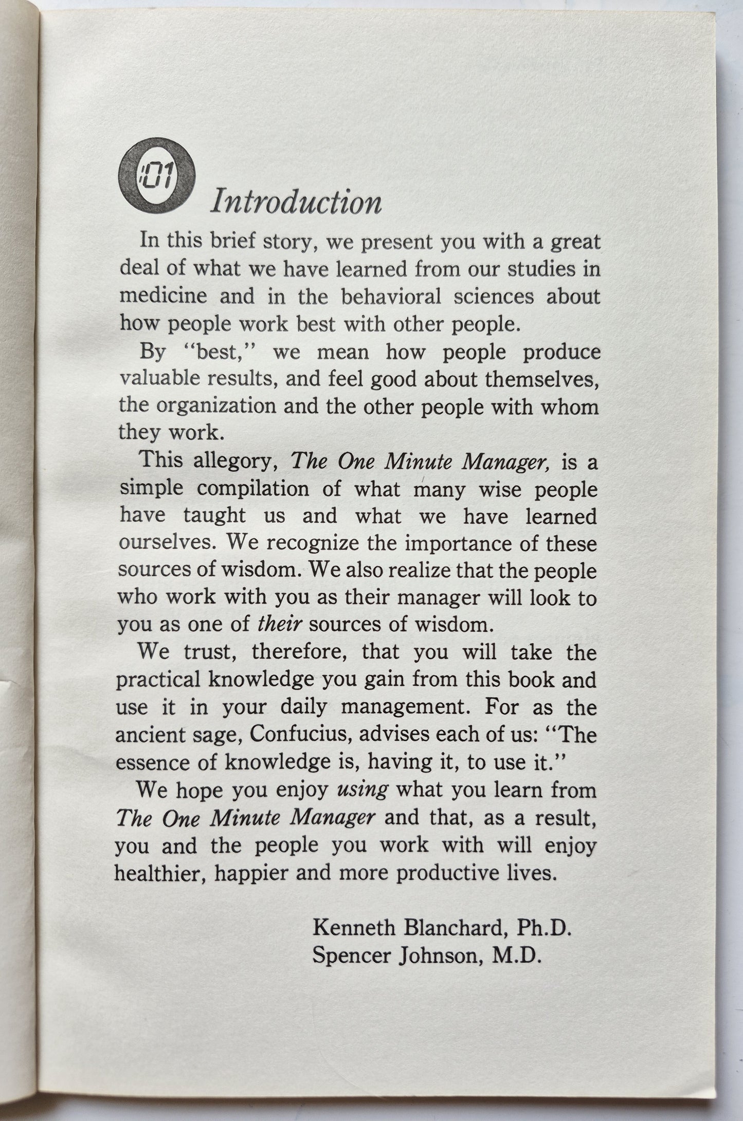 The One Minute Manager by Kenneth Blanchard; Spencer Johnson (Very Good 1983 Pbk 111 pgs Berkley Books)