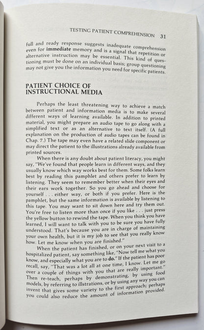 Teaching Patients with Low Literacy Skills by Cecilia C. Doak; Leonard G. Doak; Jane H. Root (Very Good 1985 Pbk 171 pgs J.B. Lippincott Co.)