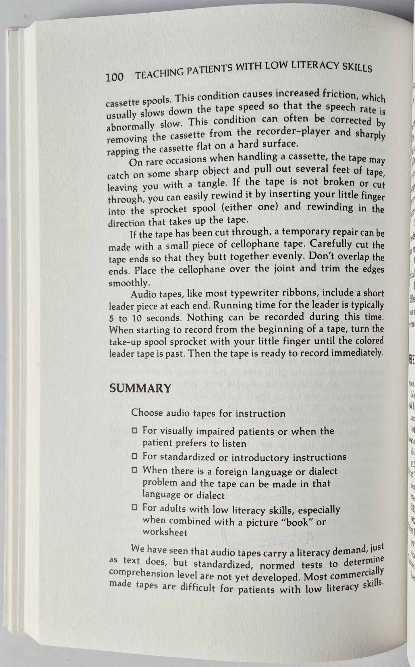 Teaching Patients with Low Literacy Skills by Cecilia C. Doak; Leonard G. Doak; Jane H. Root (Very Good 1985 Pbk 171 pgs J.B. Lippincott Co.)
