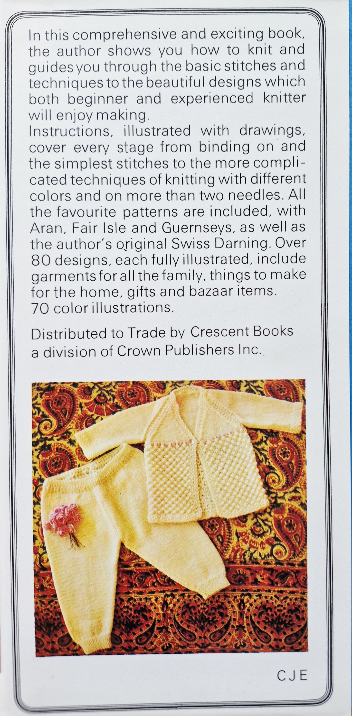 Knitting: Stitches and Patterns by Diana Biggs (Very good, 1972, HC, 176 pgs, Crown Pub.)