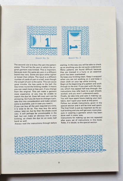 Knitting: Stitches and Patterns by Diana Biggs (Very good, 1972, HC, 176 pgs, Crown Pub.)