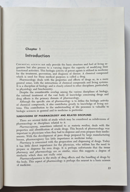Medical Pharmacology: Principles and Concepts by Andres Goth (Good, 1961, HC, 551 pgs, C. V. Mosby Co.)