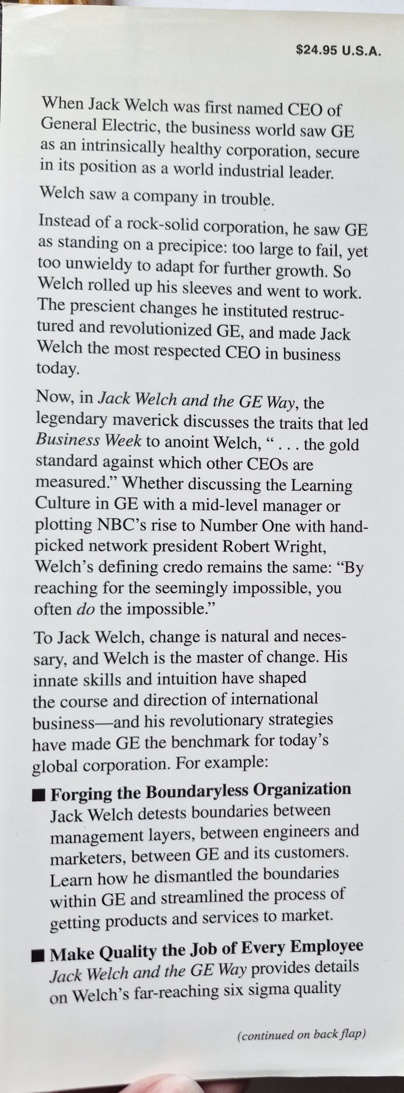 Jack Welch and the GE Way by Robert Slater (Very good, 1999, HC, 328 pgs, McGraw-Hill)